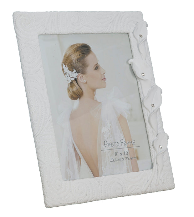 BFSummer Rama foto decorativa din rasina Shiny Bouquet Alb, 28,3 x 31,5 cm