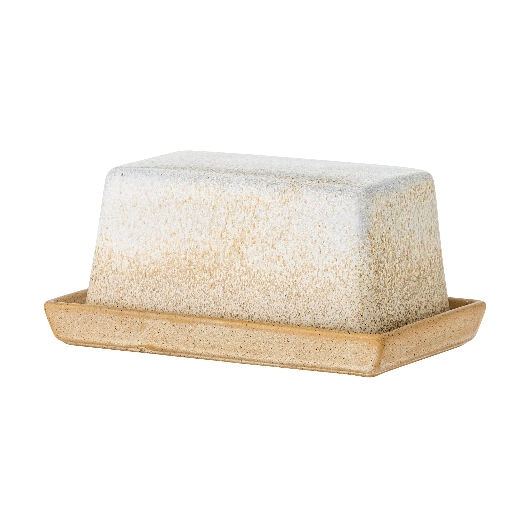 Bloomingville Recipient pentru unt din ceramica, Paula Natural, L17,5xl11,5xH8 cm