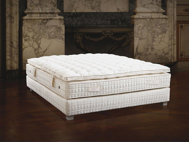 TRECA Saltea Couture Louange, 33 cm Grosime cu Rama de Pat si Topper H 10 cm inclus, 200 x 180 cm, Tréca Paris