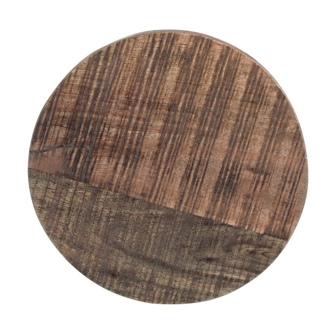 Scaun de bar din lemn si metal, Revolve Natural / Negru, Ø35xH48 cm (5)