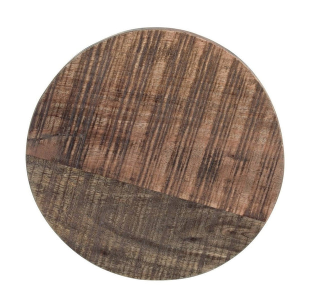 Scaun de bar din lemn si metal, Revolve Natural / Negru, Ø35xH48 cm (5)