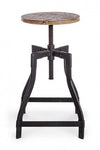Scaun de bar din lemn si metal, Revolve Natural / Negru, Ø35xH48 cm (8)