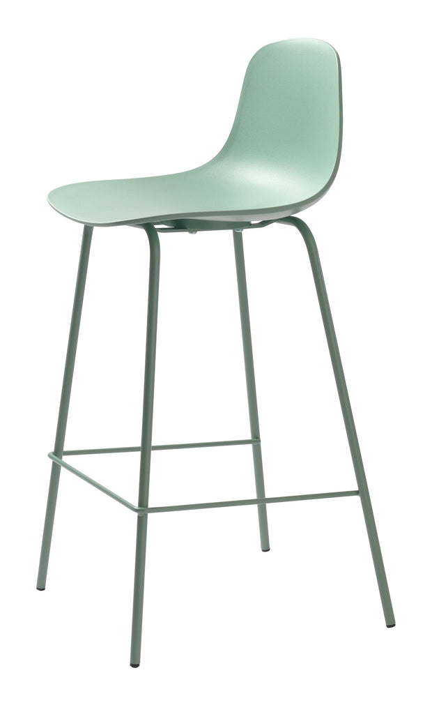 Unique Furniture A/S Scaun de bar din plastic si picioare metalice, Whitby Verde, l78xA57xH93 cm