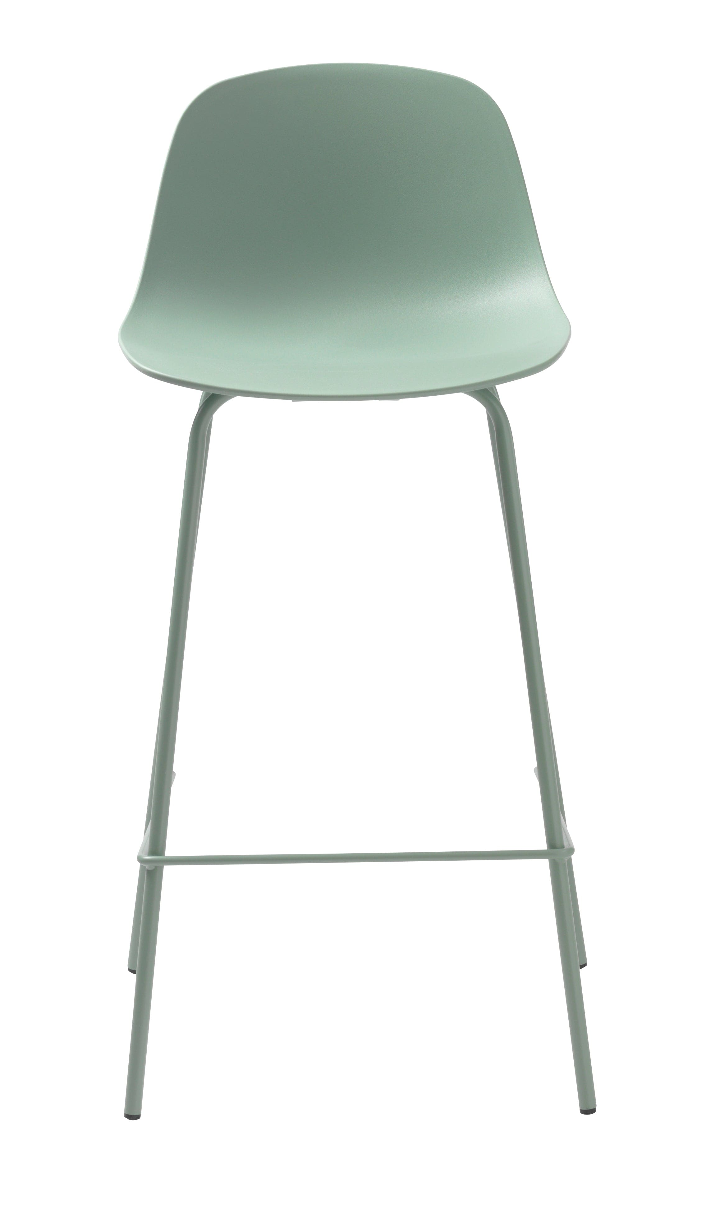 Unique Furniture A/S Scaun de bar din plastic si picioare metalice, Whitby Verde, l78xA57xH93 cm