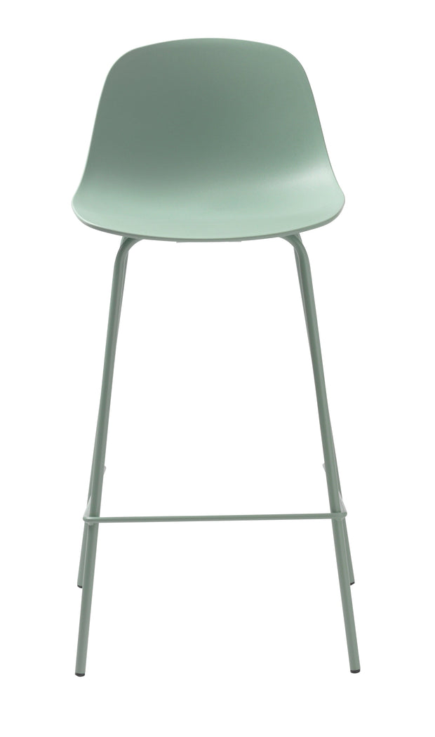 Unique Furniture A/S Scaun de bar din plastic si picioare metalice, Whitby Verde, l78xA57xH93 cm