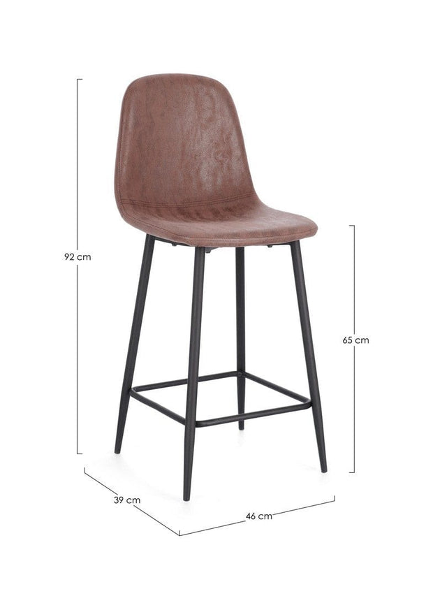 Scaun de bar tapitat cu piele ecologica, Irelia Maro, l46xA39xH92 cm (2)