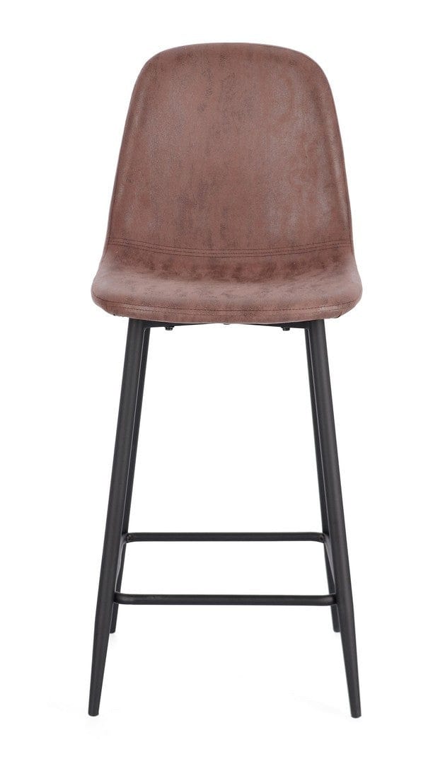 Scaun de bar tapitat cu piele ecologica, Irelia Maro, l46xA39xH92 cm (3)
