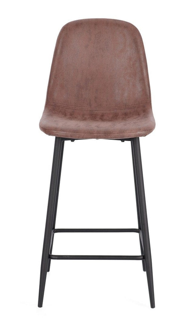 Scaun de bar tapitat cu piele ecologica, Irelia Maro, l46xA39xH92 cm (3)