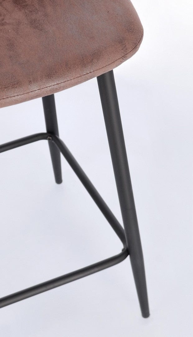 Scaun de bar tapitat cu piele ecologica, Irelia Maro, l46xA39xH92 cm (7)