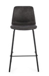 Scaun de bar tapitat cu piele ecologica si picioare metalice, Kyra Antracit, l38xA44,5xH93 cm (3)