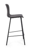 Scaun de bar tapitat cu piele ecologica si picioare metalice, Kyra Antracit, l38xA44,5xH93 cm (5)