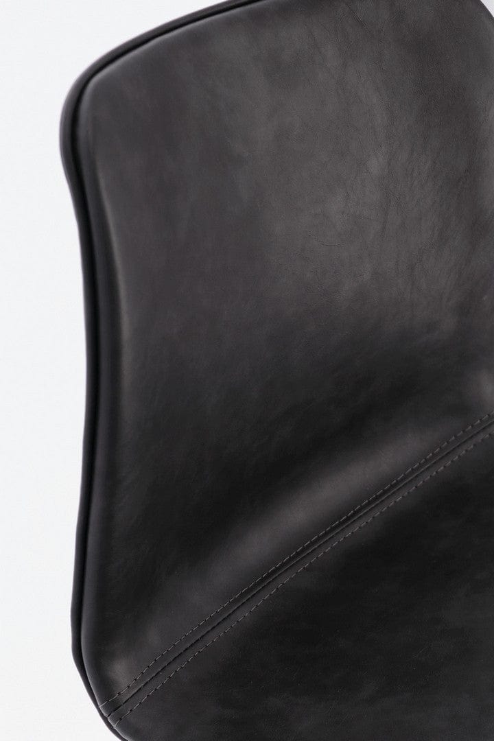 Scaun de bar tapitat cu piele ecologica si picioare metalice, Kyra Antracit, l38xA44,5xH93 cm (6)