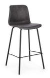 Scaun de bar tapitat cu piele ecologica si picioare metalice, Kyra Antracit, l38xA44,5xH93 cm (8)