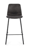 Scaun de bar tapitat cu piele ecologica si picioare metalice, Kyra Antracit, l38xA44,5xH93 cm (11)