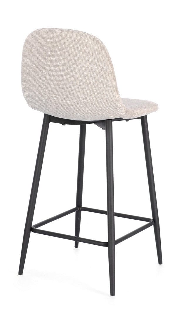 Scaun de bar tapitat cu stofa, Irelia Bej / Negru, l46xA39xH92 cm (1)
