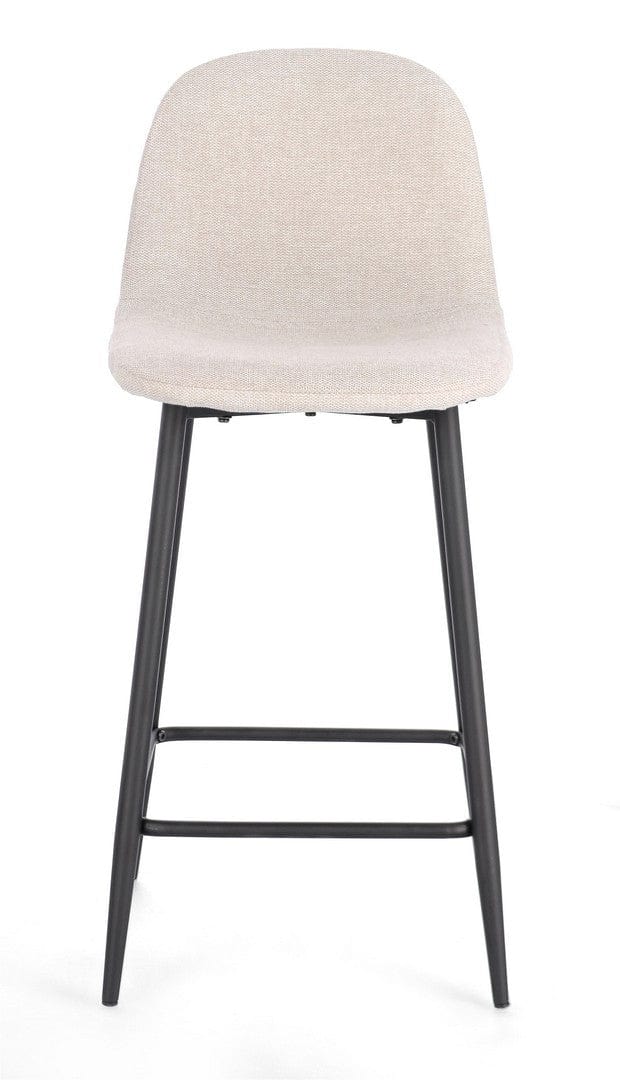 Scaun de bar tapitat cu stofa, Irelia Bej / Negru, l46xA39xH92 cm (3)