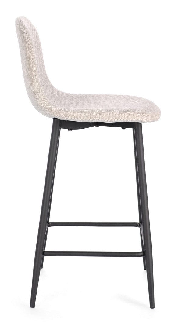 Scaun de bar tapitat cu stofa, Irelia Bej / Negru, l46xA39xH92 cm (5)