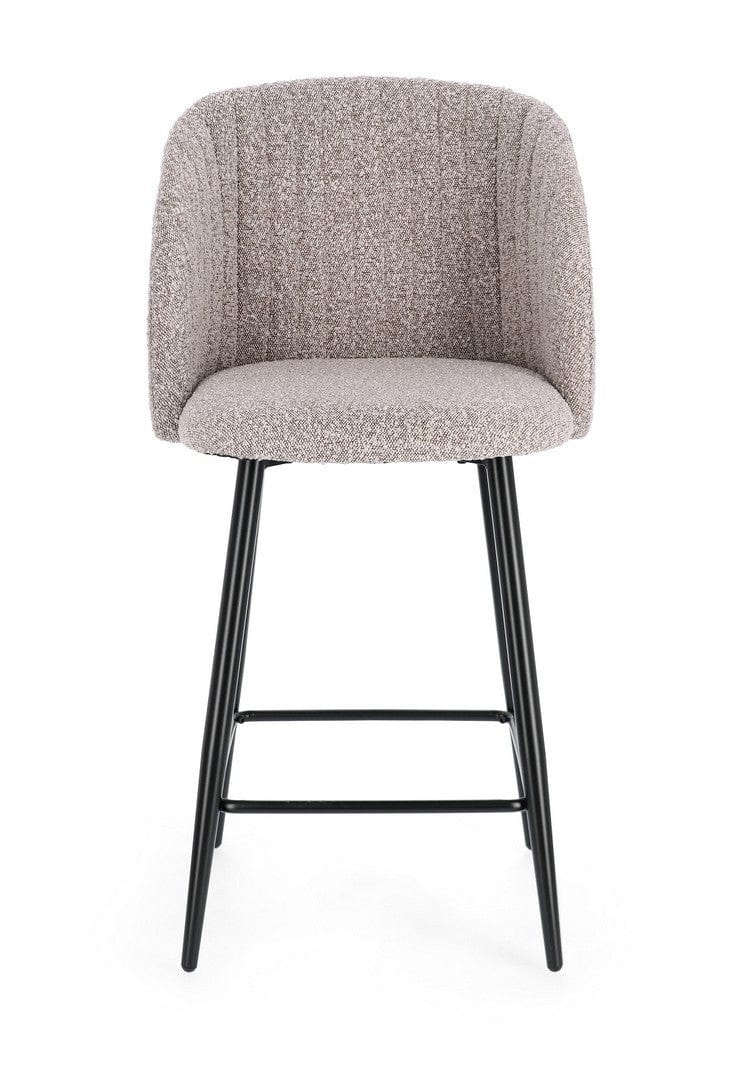 Scaun de bar tapitat cu stofa, Queen Gri / Negru, l53xA59xH97 cm (3)