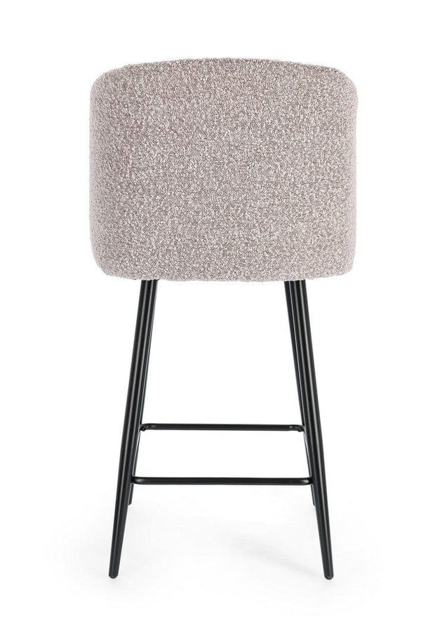 Scaun de bar tapitat cu stofa, Queen Gri / Negru, l53xA59xH97 cm (4)