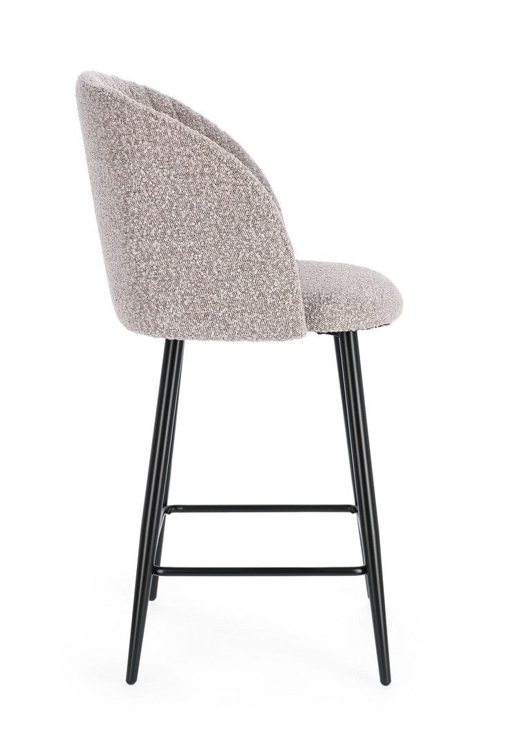 Scaun de bar tapitat cu stofa, Queen Gri / Negru, l53xA59xH97 cm (5)