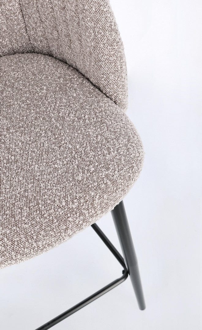 Scaun de bar tapitat cu stofa, Queen Gri / Negru, l53xA59xH97 cm (7)