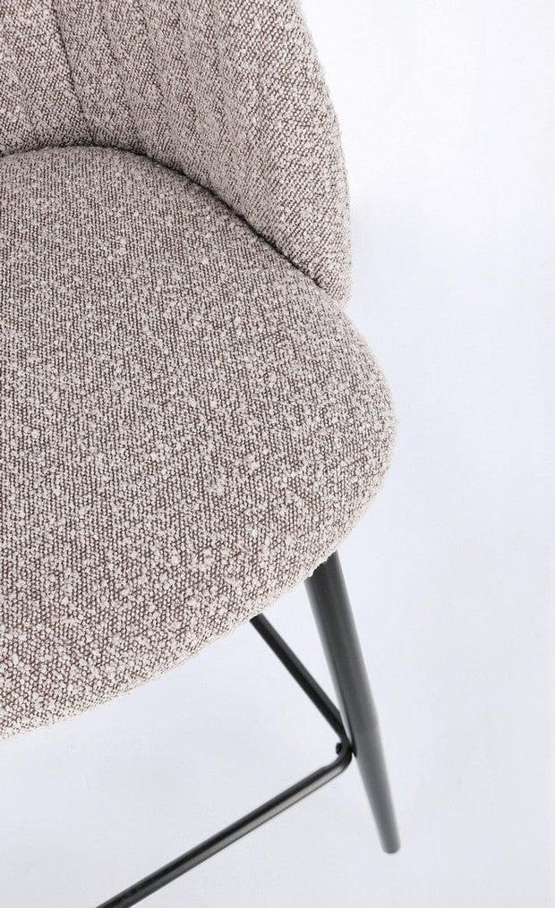 Scaun de bar tapitat cu stofa, Queen Gri / Negru, l53xA59xH97 cm (7)