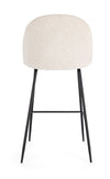 Scaun de bar tapitat cu stofa si picioare metalice, Carry Ivoir / Negru, l51xA55xH105 cm (4)