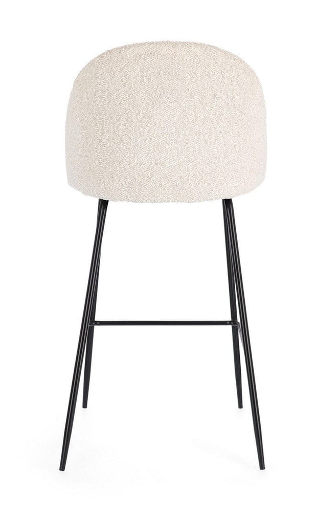 Scaun de bar tapitat cu stofa si picioare metalice, Carry Ivoir / Negru, l51xA55xH105 cm (4)