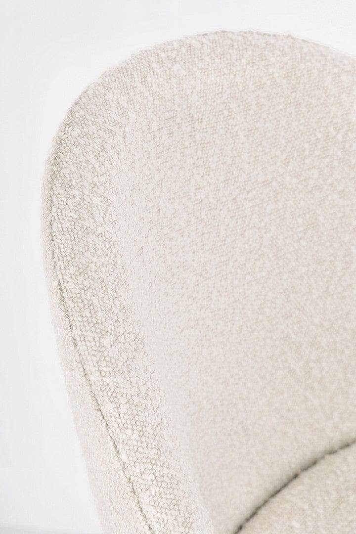 Scaun de bar tapitat cu stofa si picioare metalice, Carry Ivoir / Negru, l51xA55xH105 cm (6)