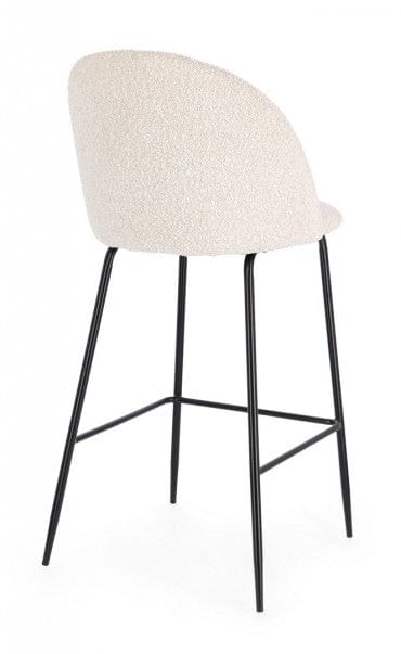 Scaun de bar tapitat cu stofa si picioare metalice, Carry Ivoir / Negru, l51xA55xH105 cm (9)