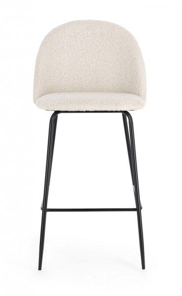 Scaun de bar tapitat cu stofa si picioare metalice, Carry Ivoir / Negru, l51xA55xH105 cm (11)