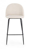Scaun de bar tapitat cu stofa si picioare metalice, Carry Ivoir / Negru, l51xA55xH105 cm (11)