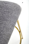 Scaun de bar tapitat cu stofa si picioare metalice, H116 Gri / Auriu, l50xA59xH101 cm (2)
