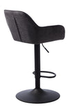 Unique Furniture A/S Scaun de bar tapitat cu stofa si picioare metalice, Nolan Gri Inchis / Negru, l67xA57xH88,5-103,5 cm