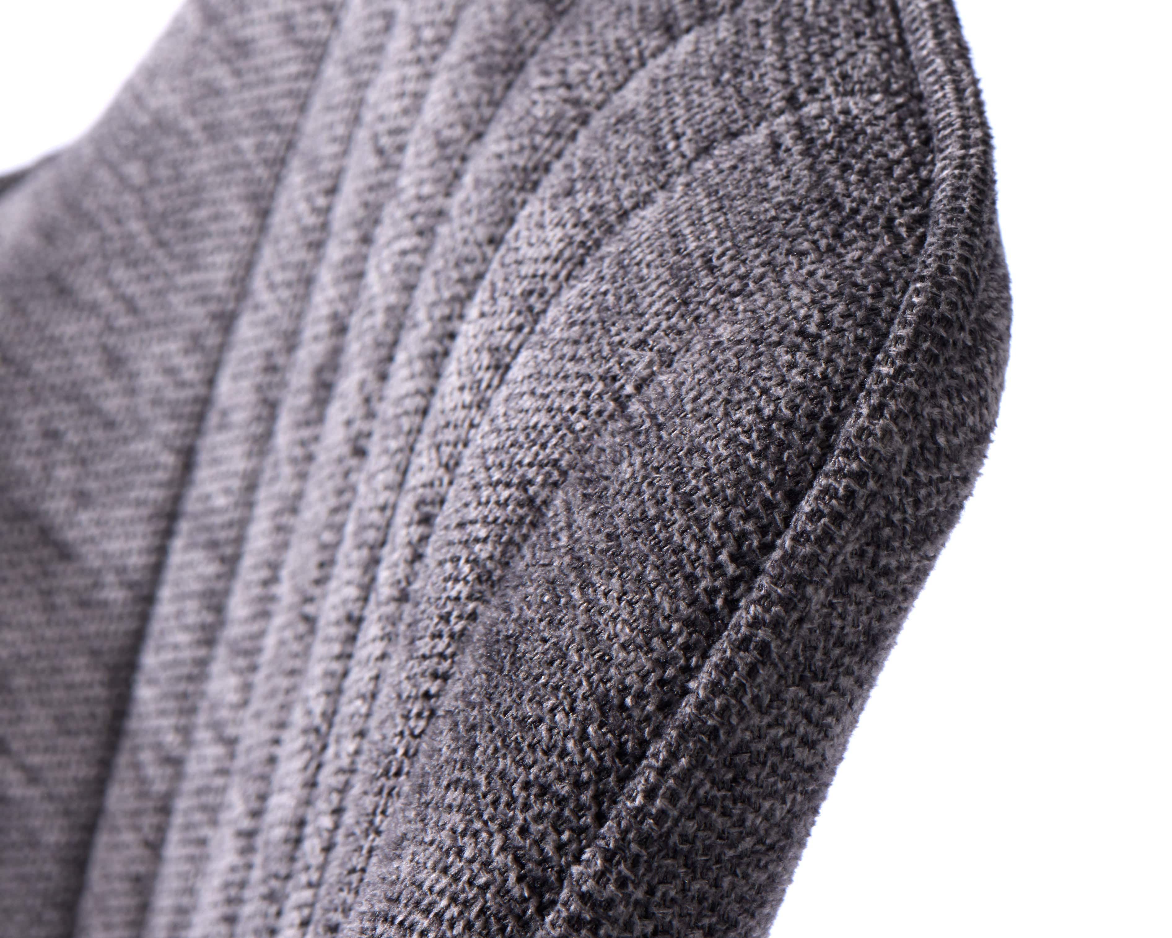 Unique Furniture A/S Scaun de bar tapitat cu stofa si picioare metalice, Nolan Gri Inchis / Negru, l67xA57xH88,5-103,5 cm