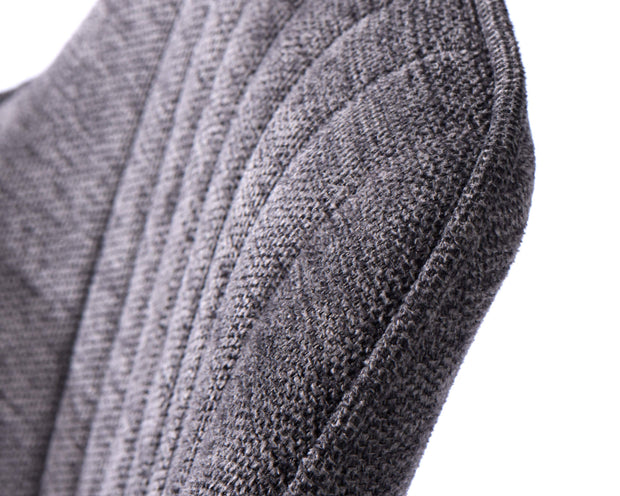 Unique Furniture A/S Scaun de bar tapitat cu stofa si picioare metalice, Nolan Gri Inchis / Negru, l67xA57xH88,5-103,5 cm