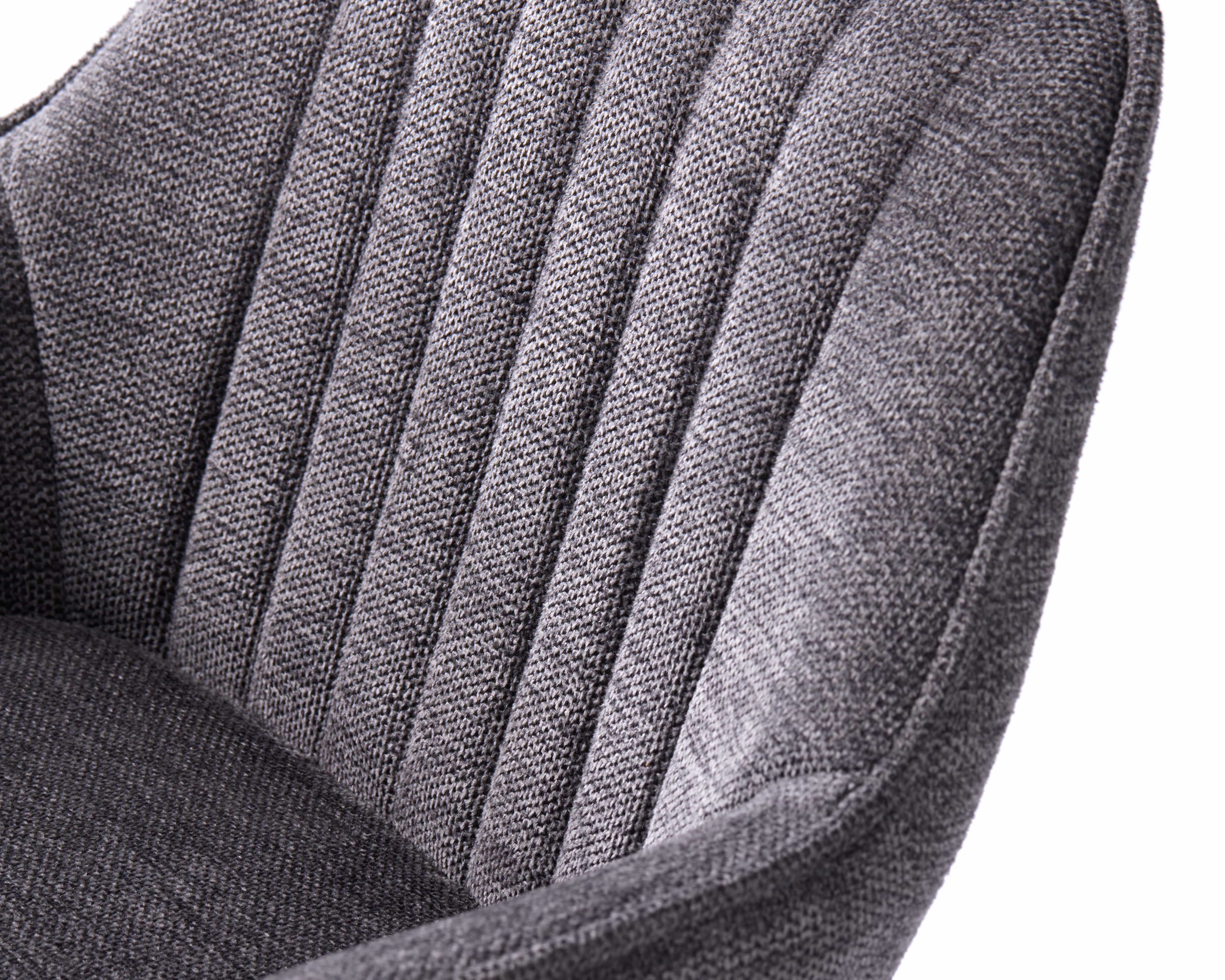 Unique Furniture A/S Scaun de bar tapitat cu stofa si picioare metalice, Nolan Gri Inchis / Negru, l67xA57xH88,5-103,5 cm