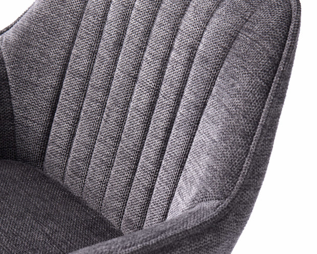 Unique Furniture A/S Scaun de bar tapitat cu stofa si picioare metalice, Nolan Gri Inchis / Negru, l67xA57xH88,5-103,5 cm