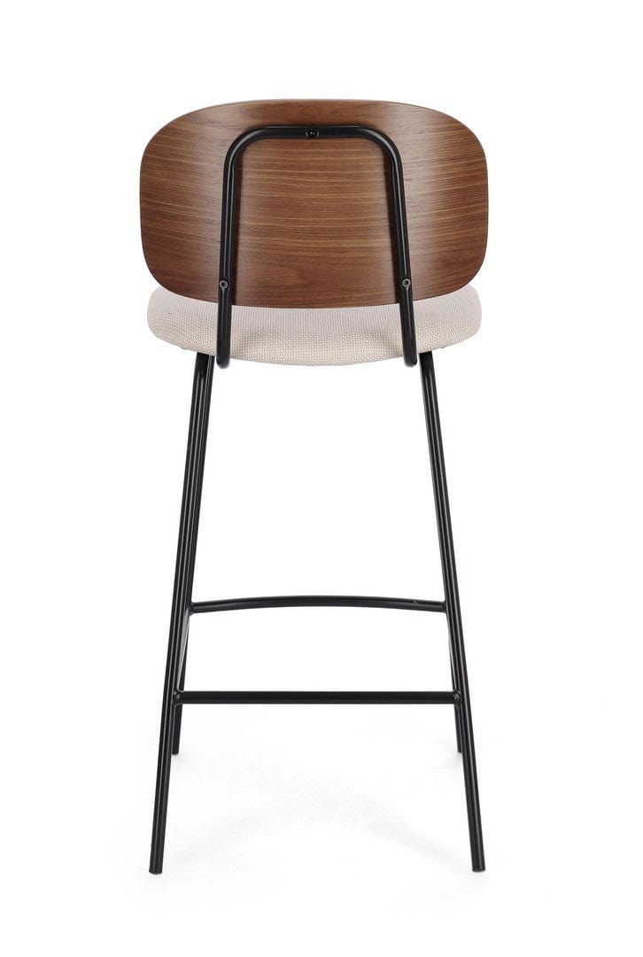 Scaun de bar tapitat cu stofa, Sienna Bej, l43,5xA52,5xH93,5 cm (4)