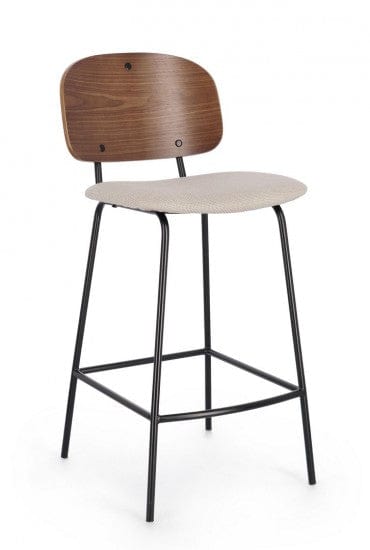 Scaun de bar tapitat cu stofa, Sienna Bej, l43,5xA52,5xH93,5 cm (8)