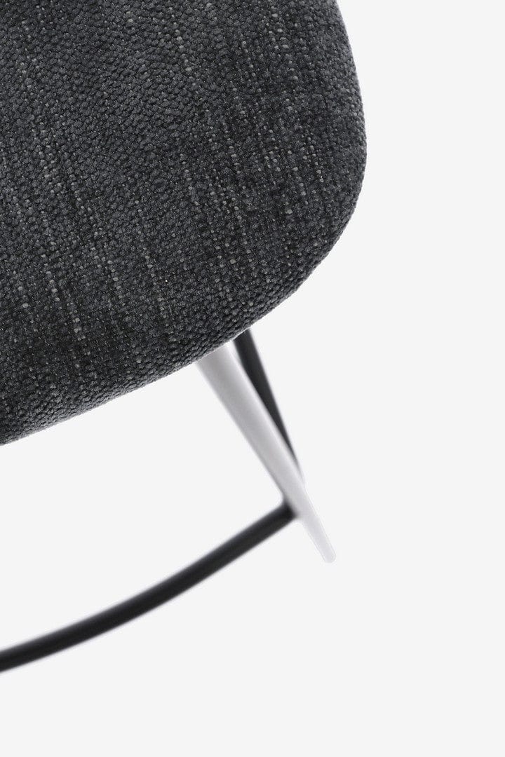 Scaun de bar tapitat cu stofa, Sienna Gri Inchis, l43,5xA52,5xH93,5 cm (7)