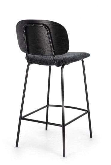 Scaun de bar tapitat cu stofa, Sienna Gri Inchis, l43,5xA52,5xH93,5 cm (9)