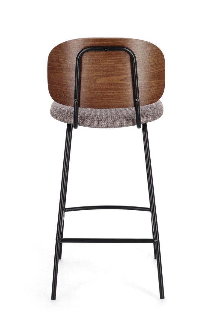 Scaun de bar tapitat cu stofa, Sienna Gri, l43,5xA52,5xH93,5 cm (4)