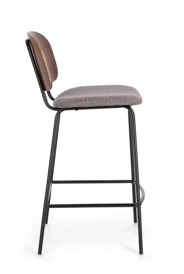 Scaun de bar tapitat cu stofa, Sienna Gri, l43,5xA52,5xH93,5 cm (5)