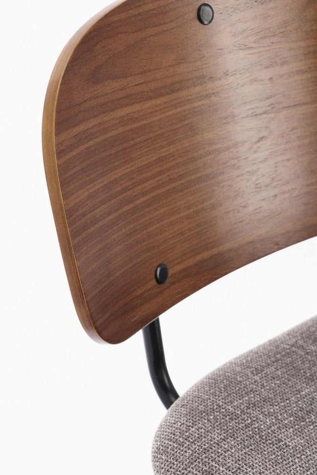 Scaun de bar tapitat cu stofa, Sienna Gri, l43,5xA52,5xH93,5 cm (6)