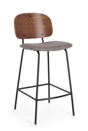 Scaun de bar tapitat cu stofa, Sienna Gri, l43,5xA52,5xH93,5 cm (10)