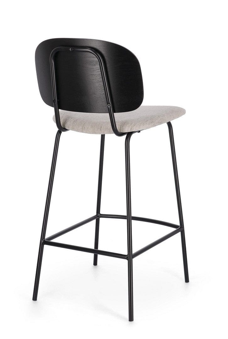 Scaun de bar tapitat cu stofa, Sienna Natural, l43,5xA52,5xH93,5 cm (1)