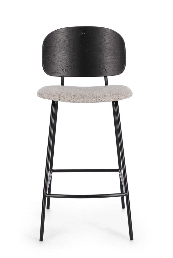 Scaun de bar tapitat cu stofa, Sienna Natural, l43,5xA52,5xH93,5 cm (3)