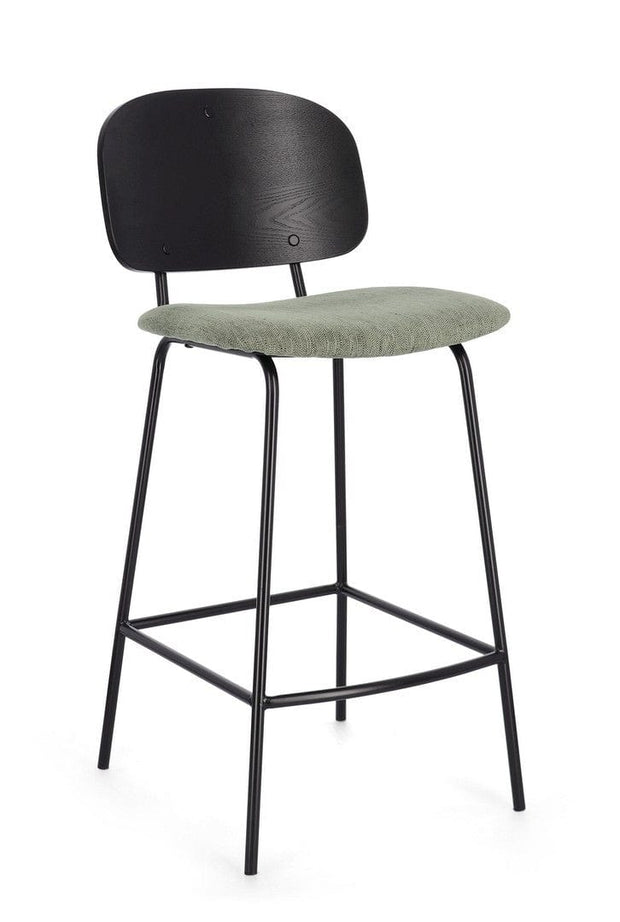 Scaun de bar tapitat cu stofa, Sienna Verde, l43,5xA52,5xH93,5 cm