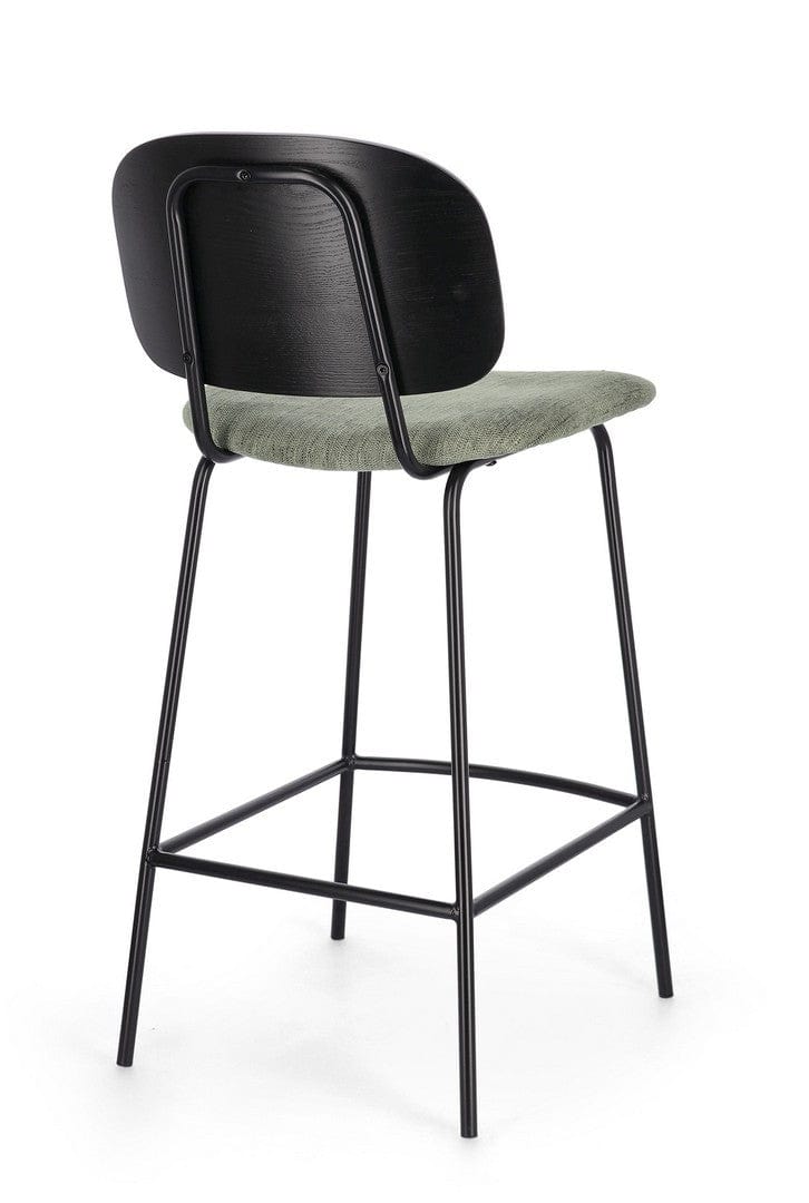 Scaun de bar tapitat cu stofa, Sienna Verde, l43,5xA52,5xH93,5 cm (1)